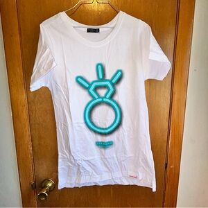 Diamond Supply Co Women’s Ring T-SHIRT White Teal XS Extra Small NWOT